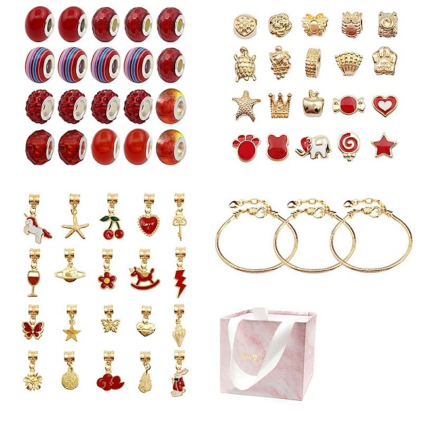 PandaHall DIY European Bracelet Making Kit, Including Resin & Alloy Large Hole Beads, Brass Bracelets, Alloy Dangle Charm, Unicorn &..., Red
PandaHall DIY European Bracelet Making Kit, Including Resin & Alloy Large Hole Beads, Brass Bracelets, Alloy Dangle Charm, Unicorn &..., Red