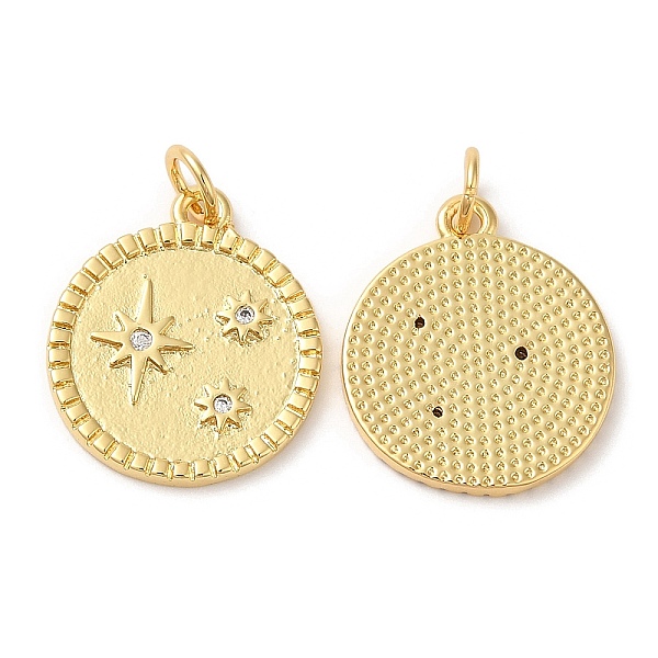 PandaHall Eco-Friendly Brass Micro Pave Clear Cubic Zirconia Pendants, with Jump Ring, Lead Free & Cadmium Free, Flat Round with Star, Real...
PandaHall Eco-Friendly Brass Micro Pave Clear Cubic Zirconia Pendants, with Jump Ring, Lead Free & Cadmium Free, Flat Round with Star, Real...