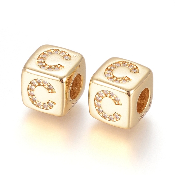 PandaHall Brass Micro Pave Cubic Zirconia European Beads, Horizontal Hole, Large Hole Beads, Long-Lasting Plated, Cube with Letter, Golden..., Clear
PandaHall Brass Micro Pave Cubic Zirconia European Beads, Horizontal Hole, Large Hole Beads, Long-Lasting Plated, Cube with Letter, Golden..., Clear