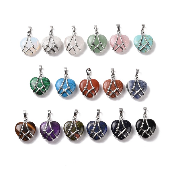 PandaHall Natural & Synthetic Gemstone Pendants, with Platinum Tone Brass Findings, Cadmium Free & Lead Free, Heart, 25.5x20x8mm, Hole...
PandaHall Natural & Synthetic Gemstone Pendants, with Platinum Tone Brass Findings, Cadmium Free & Lead Free, Heart, 25.5x20x8mm, Hole...