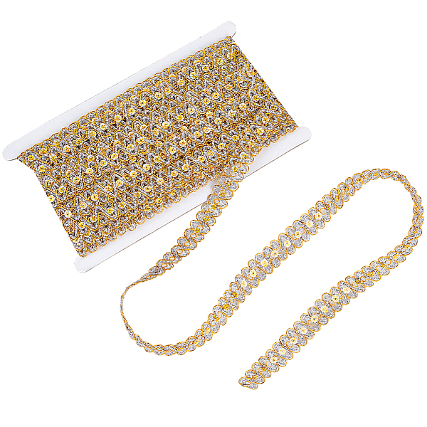 PandaHall Wave Polyester Embroidery Lace Ribbon, Sparkle Lace Trim with Paillette, Clothes Accessories Decoration, Gold, 3/4 inch(18mm)...
PandaHall Wave Polyester Embroidery Lace Ribbon, Sparkle Lace Trim with Paillette, Clothes Accessories Decoration, Gold, 3/4 inch(18mm)...