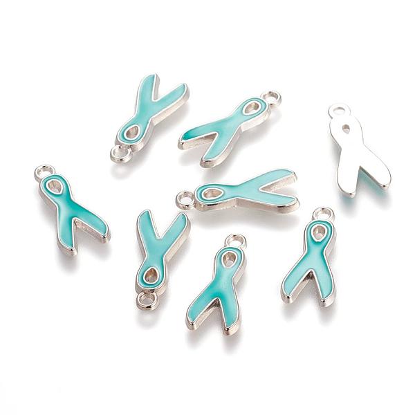 PandaHall Alloy Enamel Pendants, Lead Free and Cadmium Free, Awareness Ribbon, Platinum Metal Color, Pale Green, 19x8x1mm, Hole: 2mm...
PandaHall Alloy Enamel Pendants, Lead Free and Cadmium Free, Awareness Ribbon, Platinum Metal Color, Pale Green, 19x8x1mm, Hole: 2mm...