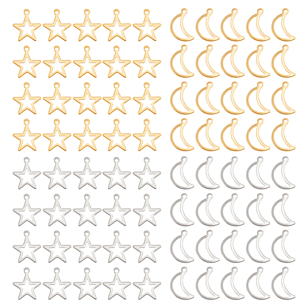 PandaHall UNICRAFTALE ABOUT 80pcs 2 Colors Hollow Star and Moon Charms Stainless Steel Charms Small Hole Pendant Metal Pendants Flat Smooth...
PandaHall UNICRAFTALE ABOUT 80pcs 2 Colors Hollow Star and Moon Charms Stainless Steel Charms Small Hole Pendant Metal Pendants Flat Smooth...