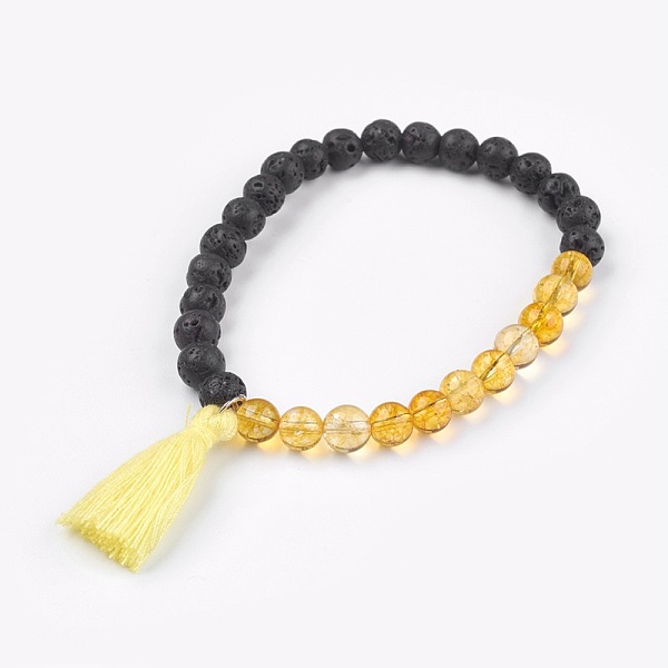 PandaHall Natural Mixed Stone Stretch Bracelets, with Lava Rock and Cotton Thread Tassel, 2-1/8 inch(5.5cm) Mixed Stone Multicolor
PandaHall Natural Mixed Stone Stretch Bracelets, with Lava Rock and Cotton Thread Tassel, 2-1/8 inch(5.5cm) Mixed Stone Multicolor