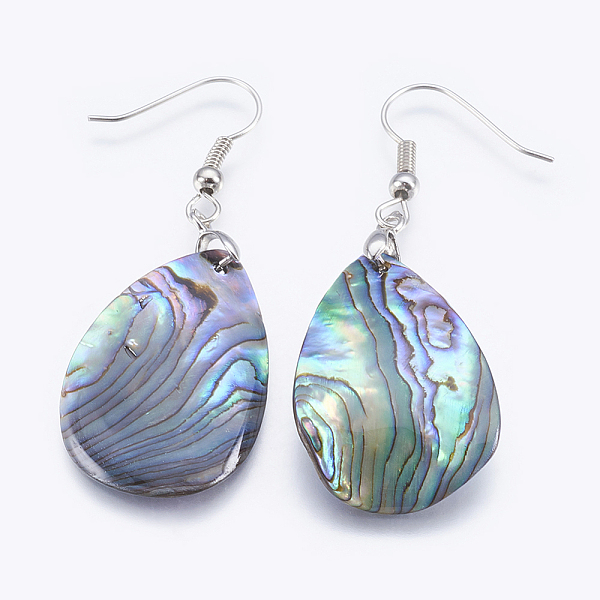 PandaHall Abalone Shell/Paua Shell Dangle Earrings, with Brass Findings, Drop, Platinum, 52~52.5mm, Pin: 0.7mm Shell
PandaHall Abalone Shell/Paua Shell Dangle Earrings, with Brass Findings, Drop, Platinum, 52~52.5mm, Pin: 0.7mm Shell