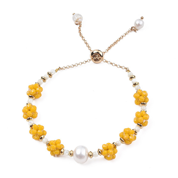PandaHall Natural Pearl & Glass Braided Slider Bracelet, Beaded Crochet Adjustable Bracelet for Women, Gold, Inner Diameter: 1-3/4 inch...
PandaHall Natural Pearl & Glass Braided Slider Bracelet, Beaded Crochet Adjustable Bracelet for Women, Gold, Inner Diameter: 1-3/4 inch...