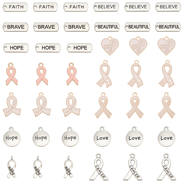 PandaHall 140pcs 14 style Awareness Ribbon Theme Zinc Alloy Pendants, with Enamel, Mixed Shapes, Mixed Color, 8~32.5x10~21x1~4mm, Hole..., Pink
PandaHall 140pcs 14 style Awareness Ribbon Theme Zinc Alloy Pendants, with Enamel, Mixed Shapes, Mixed Color, 8~32.5x10~21x1~4mm, Hole..., Pink