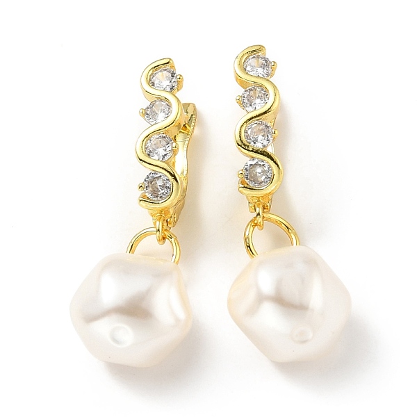 PandaHall Plastic Pearl Dangle Hoop Earrings with Clear Cubic Zirconia, Brass Jewelry for Women, Lead Free & Cadmium Free & Nickel Free..., White
PandaHall Plastic Pearl Dangle Hoop Earrings with Clear Cubic Zirconia, Brass Jewelry for Women, Lead Free & Cadmium Free & Nickel Free..., White