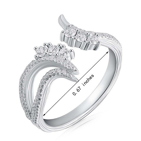 PandaHall Rhodium Plated 925 Sterling Silver Phoenix Open Cuff Ring Cubic Zirconia for Women, Clear, US Size 6 1/2(16.9mm) Sterling Silver...
PandaHall Rhodium Plated 925 Sterling Silver Phoenix Open Cuff Ring Cubic Zirconia for Women, Clear, US Size 6 1/2(16.9mm) Sterling Silver...