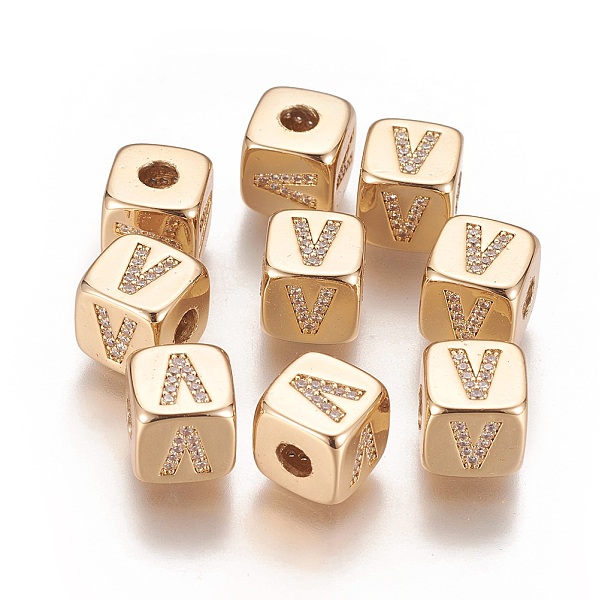 PandaHall Brass Micro Pave Cubic Zirconia Beads, Horizontal Hole, Real 18K Gold Plated, Long-Lasting Plated, Cube with Letter, Clear...
PandaHall Brass Micro Pave Cubic Zirconia Beads, Horizontal Hole, Real 18K Gold Plated, Long-Lasting Plated, Cube with Letter, Clear...