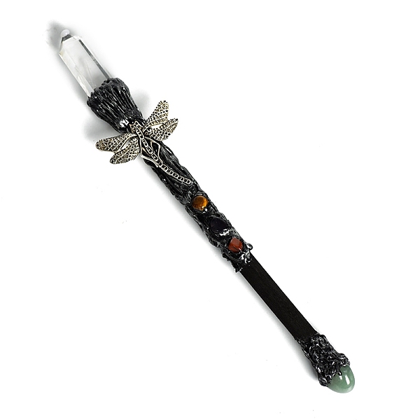 PandaHall Natural Quartz Crystal & Green Aventurine Magic Wand, Cosplay Magic Wand, with Wood Wand, for Witches and Wizards, Dragonfly...
PandaHall Natural Quartz Crystal & Green Aventurine Magic Wand, Cosplay Magic Wand, with Wood Wand, for Witches and Wizards, Dragonfly...