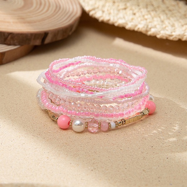 PandaHall Bohemian Glass Beaded Stretch Bracelet Sets, Summer Beach Stackable Charm Bracelets for Women Glass
PandaHall Bohemian Glass Beaded Stretch Bracelet Sets, Summer Beach Stackable Charm Bracelets for Women Glass