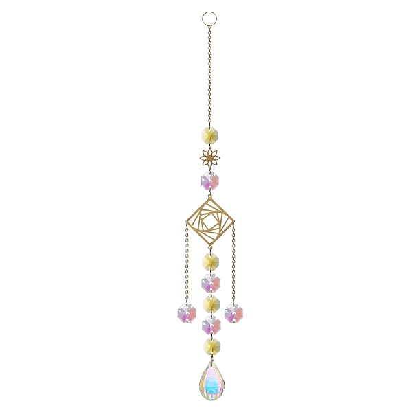 PandaHall Glass Teardrop Pendant Decoration, Hanging Suncatchers, with Glass Octagon Link and Metal Link, for Home Window Decoration...
PandaHall Glass Teardrop Pendant Decoration, Hanging Suncatchers, with Glass Octagon Link and Metal Link, for Home Window Decoration...