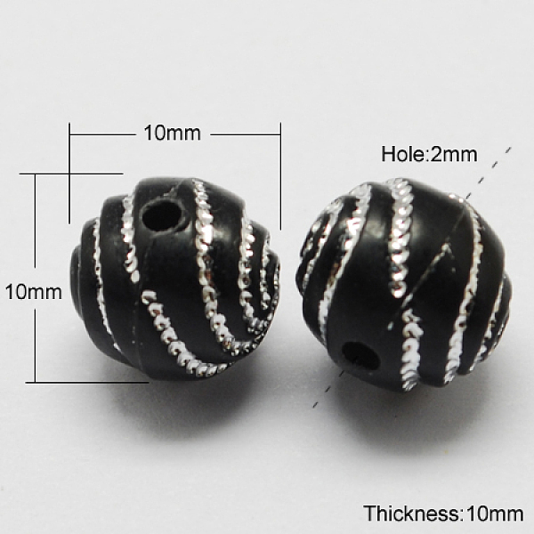 PandaHall Plating Acrylic Beads, Metal Enlaced, Round, Black, 10x10x10mm, Hole: 2mm, 1100pcs/500g Acrylic Round Black
PandaHall Plating Acrylic Beads, Metal Enlaced, Round, Black, 10x10x10mm, Hole: 2mm, 1100pcs/500g Acrylic Round Black