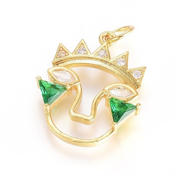 PandaHall Brass Micro Pave Cubic Zirconia Pendants, with Jump Ring, Long-Lasting Plated, Human Face, Clear & Green, Real 18K Gold Plated...
PandaHall Brass Micro Pave Cubic Zirconia Pendants, with Jump Ring, Long-Lasting Plated, Human Face, Clear & Green, Real 18K Gold Plated...