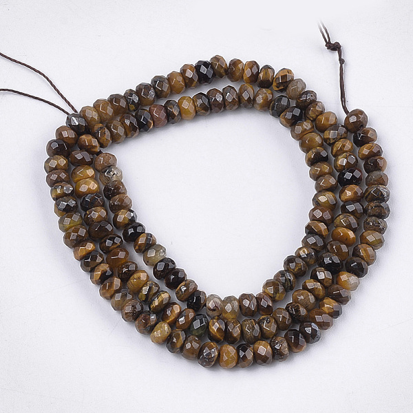 PandaHall Natural Tiger Eye Beads Strands, Faceted, Rondelle, 3.5~4x2.5~3mm, Hole: 1mm, about 120~122pcs/strand, 14.9 inch~15.1 inch Tiger...
PandaHall Natural Tiger Eye Beads Strands, Faceted, Rondelle, 3.5~4x2.5~3mm, Hole: 1mm, about 120~122pcs/strand, 14.9 inch~15.1 inch Tiger...