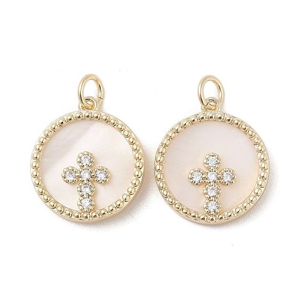PandaHall Brass Pendants Pave Shell, with Clear Cubic Zirconia, Round with Cross, Golden, 18x16x3mm Brass+Cubic Zirconia+Shell Round Clear
PandaHall Brass Pendants Pave Shell, with Clear Cubic Zirconia, Round with Cross, Golden, 18x16x3mm Brass+Cubic Zirconia+Shell Round Clear