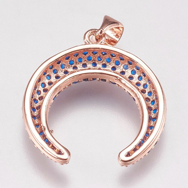 PandaHall Brass Micro Pave Cubic Zirconia Pendants, Crescent Moon, Rose Gold, 22x21x4mm, Hole: 5x4mm Brass+Cubic Zirconia Moon Blue
PandaHall Brass Micro Pave Cubic Zirconia Pendants, Crescent Moon, Rose Gold, 22x21x4mm, Hole: 5x4mm Brass+Cubic Zirconia Moon Blue