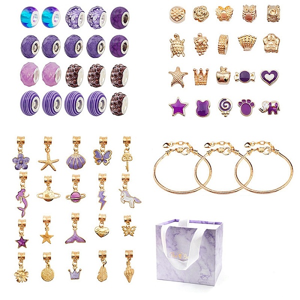 PandaHall DIY European Bracelet Making Kit, Including Resin & Alloy Large Hole Beads, Brass Bracelets, Alloy Dangle Charm, Unicorn &..., Purple
PandaHall DIY European Bracelet Making Kit, Including Resin & Alloy Large Hole Beads, Brass Bracelets, Alloy Dangle Charm, Unicorn &..., Purple
