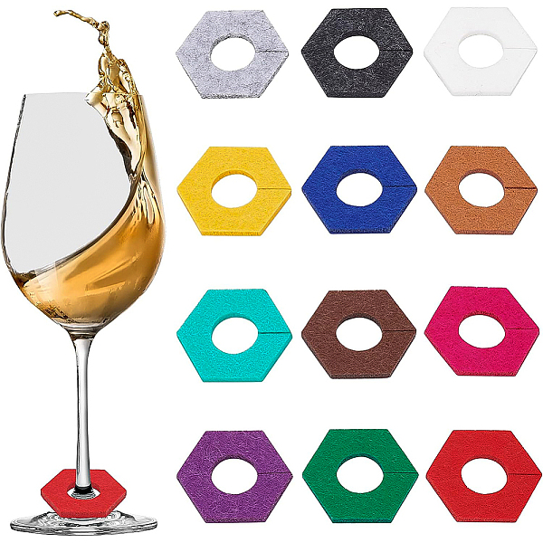 PandaHall BENECREAT 60Pcs 12 Colors Felt Wine Glass Charms, Hexagon, Mixed Color, 35x35x3mm, 5pcs/color Cloth Multicolor
PandaHall BENECREAT 60Pcs 12 Colors Felt Wine Glass Charms, Hexagon, Mixed Color, 35x35x3mm, 5pcs/color Cloth Multicolor