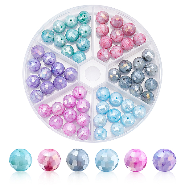 PandaHall 60Pcs 6 Color Opaque Baking Painted Glass Beads Strands, Faceted, Round, Mixed Color, 10x9.5mm, Hole: 1.2mm, 10pcs/color Glass..., Multicolor
PandaHall 60Pcs 6 Color Opaque Baking Painted Glass Beads Strands, Faceted, Round, Mixed Color, 10x9.5mm, Hole: 1.2mm, 10pcs/color Glass..., Multicolor