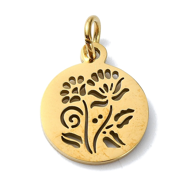 PandaHall 304 Stainless Steel Charms, with Jump Ring, Laser Cut, Flat Round with Flower Charms, Golden, 14x12x1mm, Hole: 3mm 304 Stainless...
PandaHall 304 Stainless Steel Charms, with Jump Ring, Laser Cut, Flat Round with Flower Charms, Golden, 14x12x1mm, Hole: 3mm 304 Stainless...