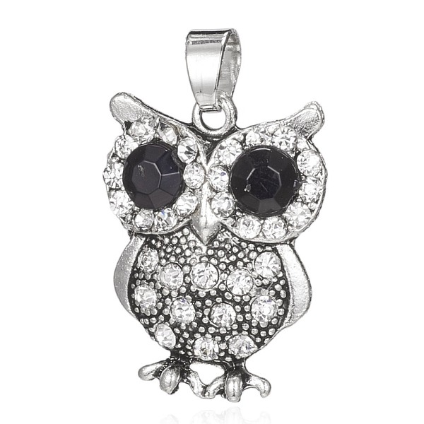 PandaHall Alloy Rhinestone Pendants, Owl, Antique Silver, 27.5x20x6mm, Hole: 5x6mm Alloy+Rhinestone Owl Clear
PandaHall Alloy Rhinestone Pendants, Owl, Antique Silver, 27.5x20x6mm, Hole: 5x6mm Alloy+Rhinestone Owl Clear