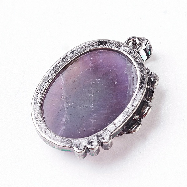 PandaHall Natural Amethyst Pendants, with Brass Findings, Oval with Flower, Antique Silver, 35x26.5x9mm, Hole: 7x5mm Amethyst Oval
PandaHall Natural Amethyst Pendants, with Brass Findings, Oval with Flower, Antique Silver, 35x26.5x9mm, Hole: 7x5mm Amethyst Oval