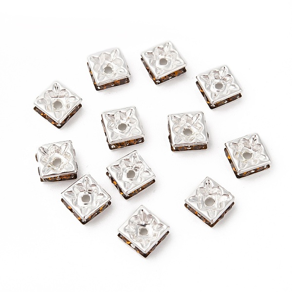 PandaHall Brass Rhinestone Spacer Beads, Square, Nickel Free, Orange, Silver Plated, 8x8x4mm, Hole: 1mm Brass+Rhinestone Square Gold
PandaHall Brass Rhinestone Spacer Beads, Square, Nickel Free, Orange, Silver Plated, 8x8x4mm, Hole: 1mm Brass+Rhinestone Square Gold