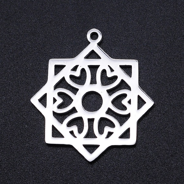 PandaHall 201 Stainless Steel Pendants, Filigree Joiners Findings, Laser Cut, Flower, Stainless Steel Color, 25x22.5x1mm, Hole: 1.5mm 201...
PandaHall 201 Stainless Steel Pendants, Filigree Joiners Findings, Laser Cut, Flower, Stainless Steel Color, 25x22.5x1mm, Hole: 1.5mm 201...