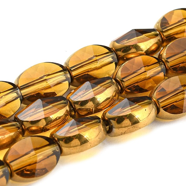 PandaHall Electroplate Transparent Glass Beads Strands, with Golden Plated Edge, Faceted Oval, Goldenrod, 8~9x6.5x5mm, Hole: 1.2mm, about..., Gold
PandaHall Electroplate Transparent Glass Beads Strands, with Golden Plated Edge, Faceted Oval, Goldenrod, 8~9x6.5x5mm, Hole: 1.2mm, about..., Gold