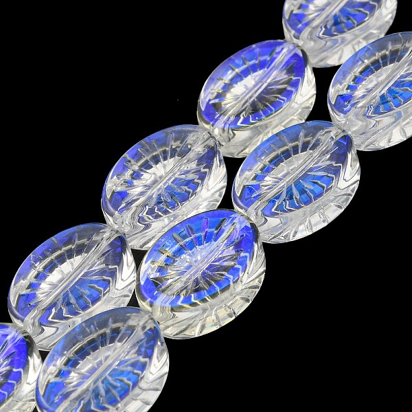 PandaHall AB Color Plated Electroplate Transparent Glass Beads Strands, Oval with Flower, Blue, 14x10.4x4.8mm, Hole: 1.2mm, about...
PandaHall AB Color Plated Electroplate Transparent Glass Beads Strands, Oval with Flower, Blue, 14x10.4x4.8mm, Hole: 1.2mm, about...