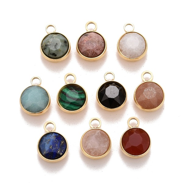 PandaHall Faceted Natural Gemstone Charms, Ion Plating(IP) 304 Stainless Steel Settings, Real 18K Gold Plated, Flat Round, 10x7.5x5mm, Hole...
PandaHall Faceted Natural Gemstone Charms, Ion Plating(IP) 304 Stainless Steel Settings, Real 18K Gold Plated, Flat Round, 10x7.5x5mm, Hole...