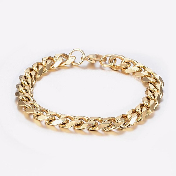 PandaHall Men's 304 Stainless Steel Curb Chain Bracelets, with Lobster Claw Clasps, Faceted, Golden, 8-5/8 inch(220mm), 10x4.5mm 304...
PandaHall Men's 304 Stainless Steel Curb Chain Bracelets, with Lobster Claw Clasps, Faceted, Golden, 8-5/8 inch(220mm), 10x4.5mm 304...