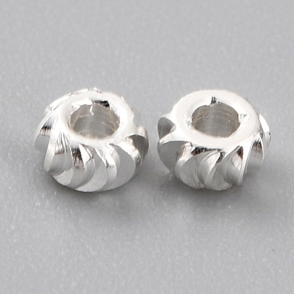 PandaHall Brass Beads, Long-Lasting Plated, Corrugated Rondelle, 925 Sterling Silver Plated, 2.5x1.5mm, Hole: 1mm Brass Rondelle
PandaHall Brass Beads, Long-Lasting Plated, Corrugated Rondelle, 925 Sterling Silver Plated, 2.5x1.5mm, Hole: 1mm Brass Rondelle