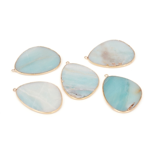 PandaHall Natural Amazonite Pendants, with Brass Findings, Golden, 42x30.5x1.5~2mm, Hole: 1.6mm Amazonite Others
PandaHall Natural Amazonite Pendants, with Brass Findings, Golden, 42x30.5x1.5~2mm, Hole: 1.6mm Amazonite Others
