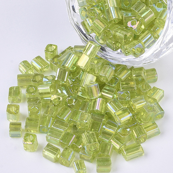 PandaHall 6/0 Glass Seed Beads, Transparent Colours Rainbow, Square Hole, Cube, Yellow Green, 6/0, 3~5x3~4x3~4mm, Hole: 1.2~1.4mm, about...
PandaHall 6/0 Glass Seed Beads, Transparent Colours Rainbow, Square Hole, Cube, Yellow Green, 6/0, 3~5x3~4x3~4mm, Hole: 1.2~1.4mm, about...