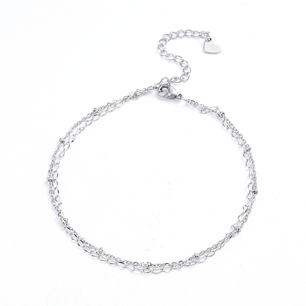 PandaHall 304 Stainless Steel 2-strand Chain Bracelets, Satellite Chain & Curb Chain, with Lobster Claw Clasps, Stainless Steel Color, 9...
PandaHall 304 Stainless Steel 2-strand Chain Bracelets, Satellite Chain & Curb Chain, with Lobster Claw Clasps, Stainless Steel Color, 9...