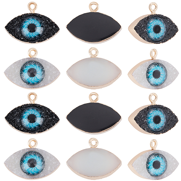 PandaHall Druzy Resin Pendants, with Edge Light Gold Plated Iron Loops, Evil Eye, Mixed Color, 17x23x7.5mm, Hole: 2mm, 20pcs/box Iron+Resin..., Multicolor
PandaHall Druzy Resin Pendants, with Edge Light Gold Plated Iron Loops, Evil Eye, Mixed Color, 17x23x7.5mm, Hole: 2mm, 20pcs/box Iron+Resin..., Multicolor