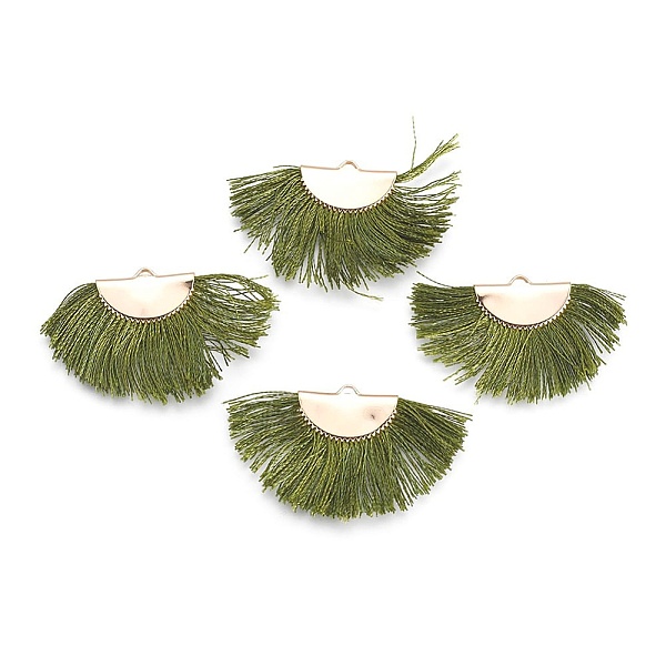 PandaHall Nylon Tassel Pendants, with Brass Findings, Nickel Free, Real 18K Gold Plated, Olive Drab, 25~27x43~46x3mm, Hole: 1.5mm Nylon
PandaHall Nylon Tassel Pendants, with Brass Findings, Nickel Free, Real 18K Gold Plated, Olive Drab, 25~27x43~46x3mm, Hole: 1.5mm Nylon