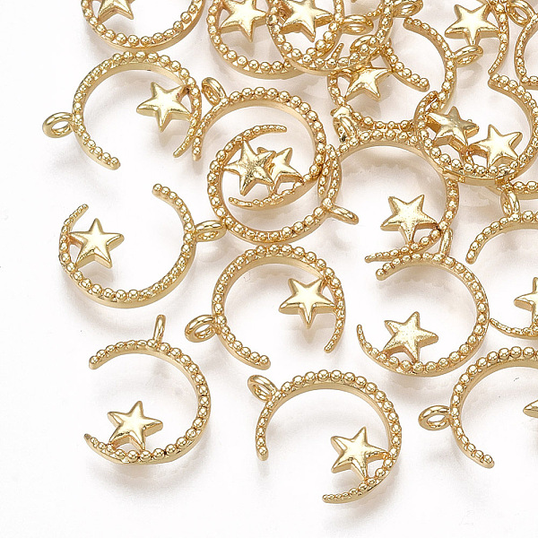 PandaHall Brass Charms, Moon with Star, Real 18K Gold Plated, 14x10.5x3mm, Hole: 1.4mm Brass Moon
PandaHall Brass Charms, Moon with Star, Real 18K Gold Plated, 14x10.5x3mm, Hole: 1.4mm Brass Moon