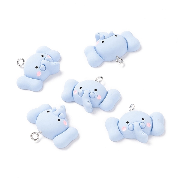 PandaHall Resin Pendants, with Iron Accessories, Elephant, Light Sky Blue, 21x26x8mm, Hole: 2mm Resin Elephant
PandaHall Resin Pendants, with Iron Accessories, Elephant, Light Sky Blue, 21x26x8mm, Hole: 2mm Resin Elephant