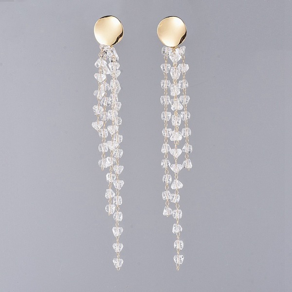 PandaHall Handmade Glass Beaded Chains Dangle Earrings, with Brass Stud Earrings Findings, Flat Round, Golden, 128.5mm, Pin: 0.7mm Glass
PandaHall Handmade Glass Beaded Chains Dangle Earrings, with Brass Stud Earrings Findings, Flat Round, Golden, 128.5mm, Pin: 0.7mm Glass