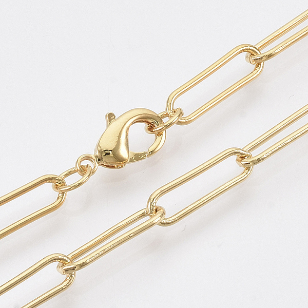 PandaHall Brass Round Oval Paperclip Chain Necklace Making, with Lobster Claw Clasps, Real 18K Gold Plated, 24.2 inch(61.5cm), Link...
PandaHall Brass Round Oval Paperclip Chain Necklace Making, with Lobster Claw Clasps, Real 18K Gold Plated, 24.2 inch(61.5cm), Link...
