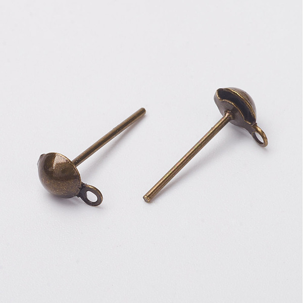 PandaHall Iron Post Ear Studs, with Loop, Half Ball, Lead Free & Nickel Free, Antique Bronze, 13mm, Hole: 1mm Iron Round
PandaHall Iron Post Ear Studs, with Loop, Half Ball, Lead Free & Nickel Free, Antique Bronze, 13mm, Hole: 1mm Iron Round