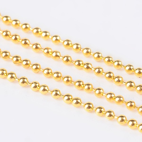 PandaHall Iron Ball Bead Chains, Soldered, Nickel Free, with Spool, Golden, 1.5mm, about 328.08 Feet(100m)/roll Iron
PandaHall Iron Ball Bead Chains, Soldered, Nickel Free, with Spool, Golden, 1.5mm, about 328.08 Feet(100m)/roll Iron