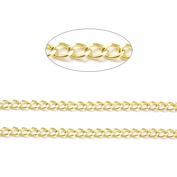 PandaHall Rack Plating Brass Curb Chains, Unwelded, with Spool, Lead Free & Cadmium Free, Real 18K Gold Plated, Link: 9x6x1mm Brass
PandaHall Rack Plating Brass Curb Chains, Unwelded, with Spool, Lead Free & Cadmium Free, Real 18K Gold Plated, Link: 9x6x1mm Brass