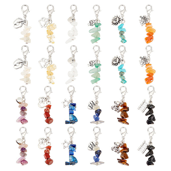 PandaHall CHGCRAFT 48Pcs 12 Colors Quartz Gemstone Chakra Stone Pendants Natural Stone Charm Pendant Dangle Charms with Lobster Clasps and...
PandaHall CHGCRAFT 48Pcs 12 Colors Quartz Gemstone Chakra Stone Pendants Natural Stone Charm Pendant Dangle Charms with Lobster Clasps and...