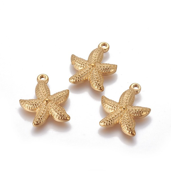 PandaHall 304 Stainless Steel Pendants, Starfish/Sea Stars, Golden, 22.5x19x4mm, Hole: 2mm 304 Stainless Steel Starfish
PandaHall 304 Stainless Steel Pendants, Starfish/Sea Stars, Golden, 22.5x19x4mm, Hole: 2mm 304 Stainless Steel Starfish