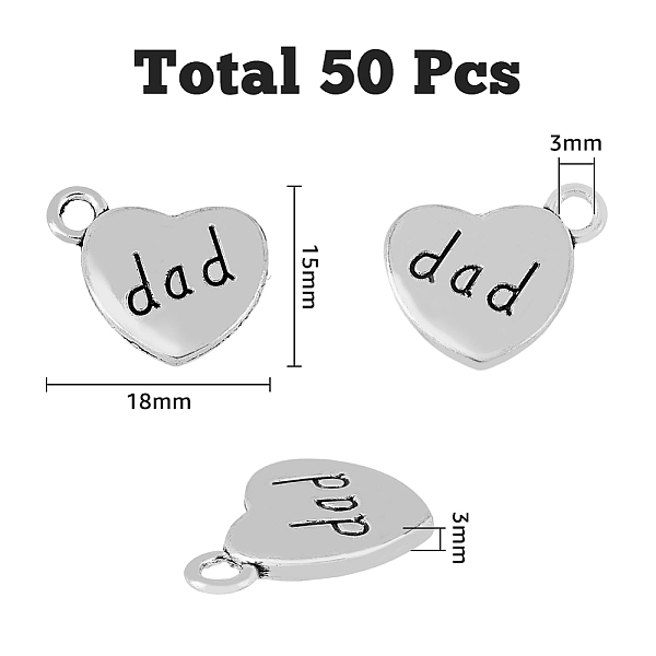 PandaHall HOBBIESAY Father's Day Tibetan Style Heart Alloy Pendants, with Word Dad, Cadmium Free & Lead Free, Antique Silver, 18x15x3mm...
PandaHall HOBBIESAY Father's Day Tibetan Style Heart Alloy Pendants, with Word Dad, Cadmium Free & Lead Free, Antique Silver, 18x15x3mm...
